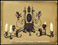 6 Light Lion Chandelier