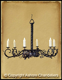 6 Light Rope Chandelier