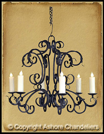 6 Light Spider Chandelier