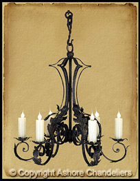 6 Light Tuscan Chandelier