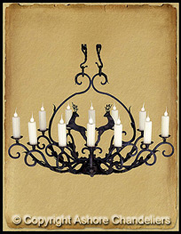 Oval Deer Chandelier