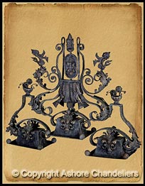 Island Lion w/3 Down Lights & Leaves