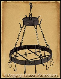 Round Hammered Pot Rack