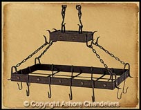 Rectangular Hammered Pot Rack
